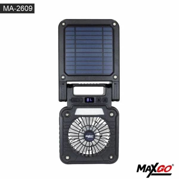 VENTILADOR PORTATILRECARGABLE CON PANEL SOLAR